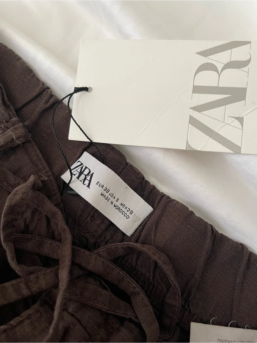 Brown Women’s Drawstring Linen Blend Pants size 6